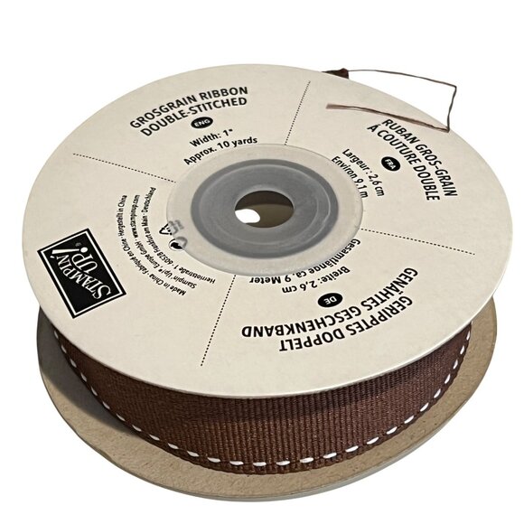 Stampin Up! Grosgrain Double-Stitched Ribbon Set Real Red Bashful Blue Chocolate - Picture 2 of 7